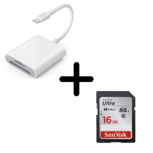 COMBO: USB-C SD Card Reader + 16GB SD Card