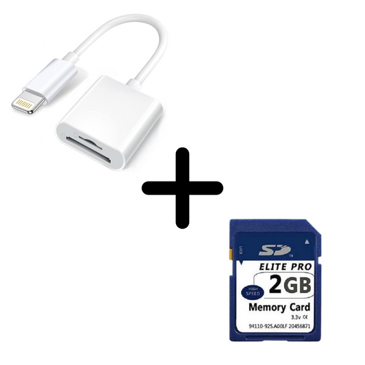 COMBO: Lightening SD Card Reader + 2GB SD Card