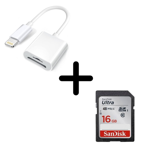 COMBO: Lightening SD Card Reader + 16GB SD Card