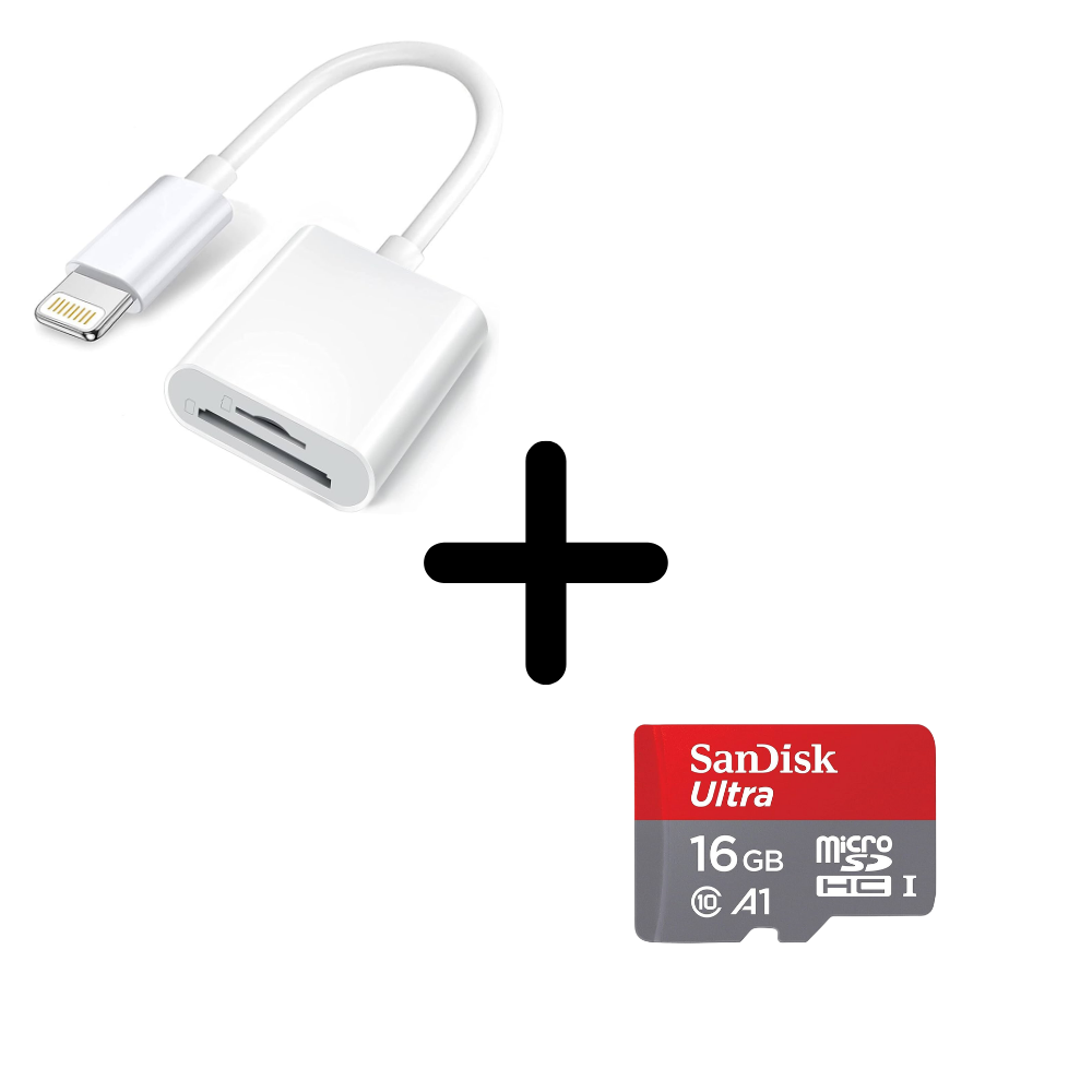 COMBO: Lightening Micro SD Card Reader + Micro SD Card