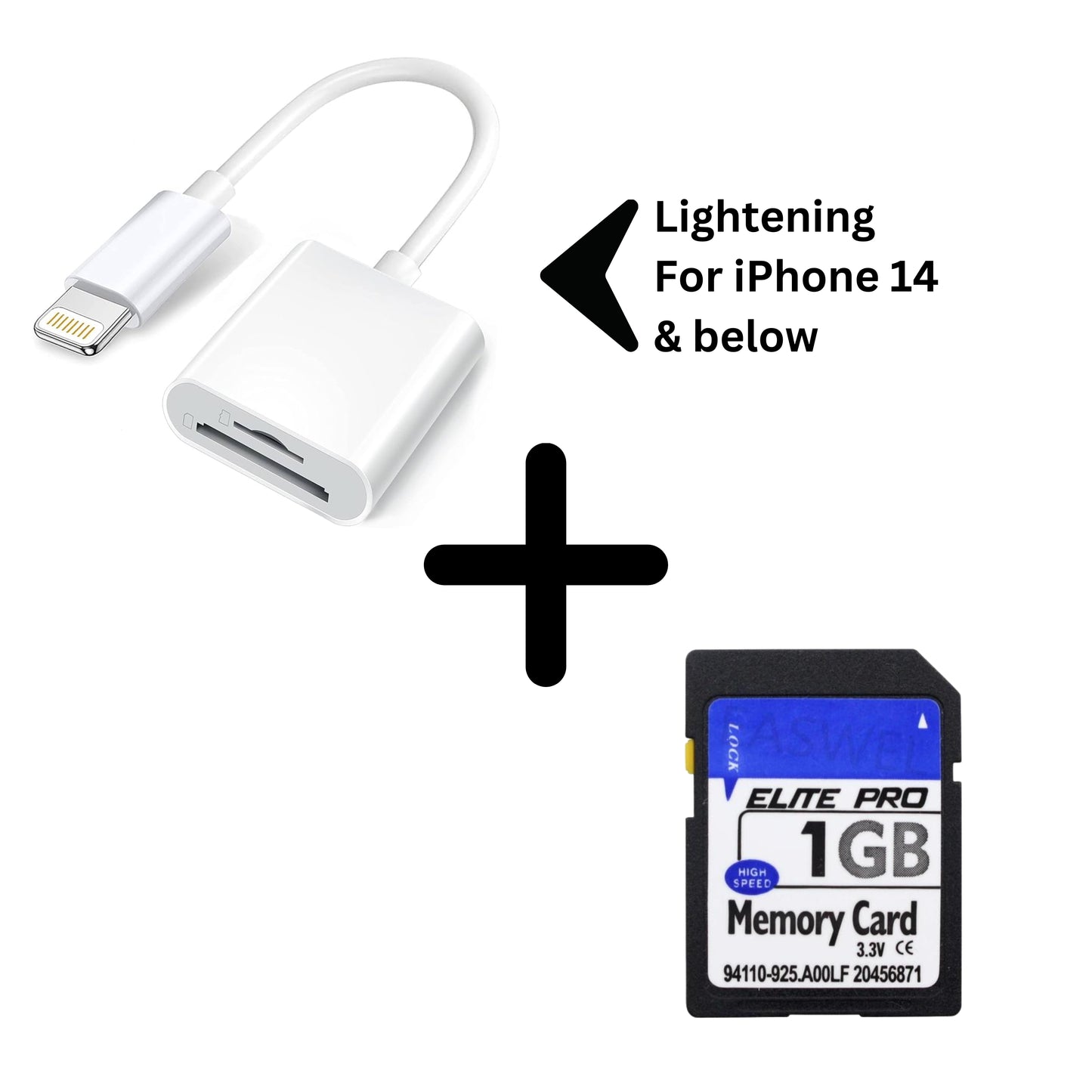 COMBO: Lightening SD Reader + SD Card