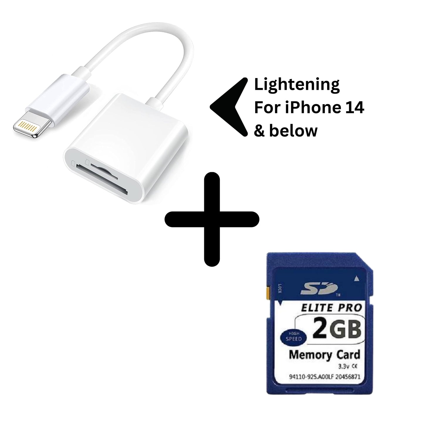 COMBO: Lightening SD Reader + SD Card