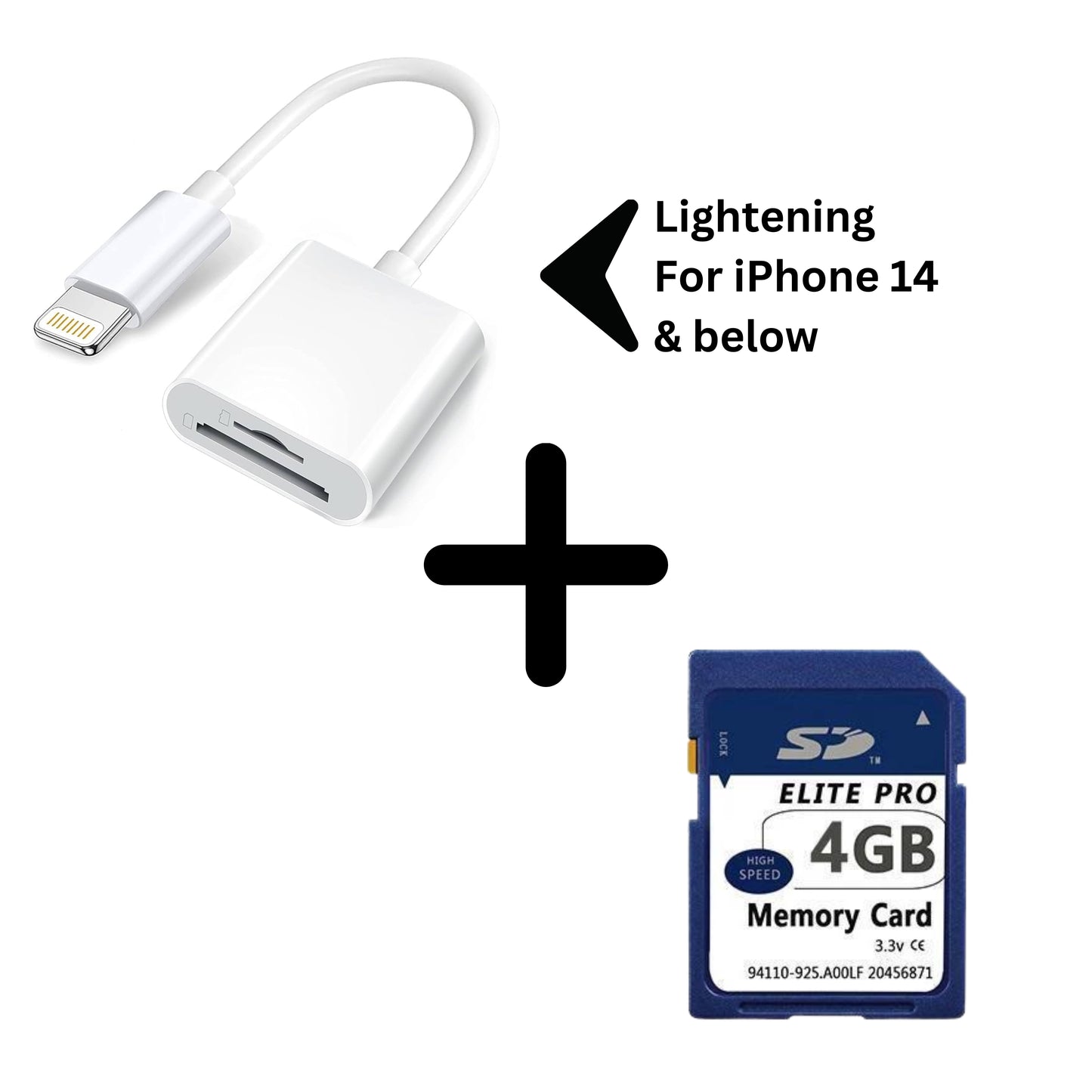 COMBO: Lightening SD Reader + SD Card