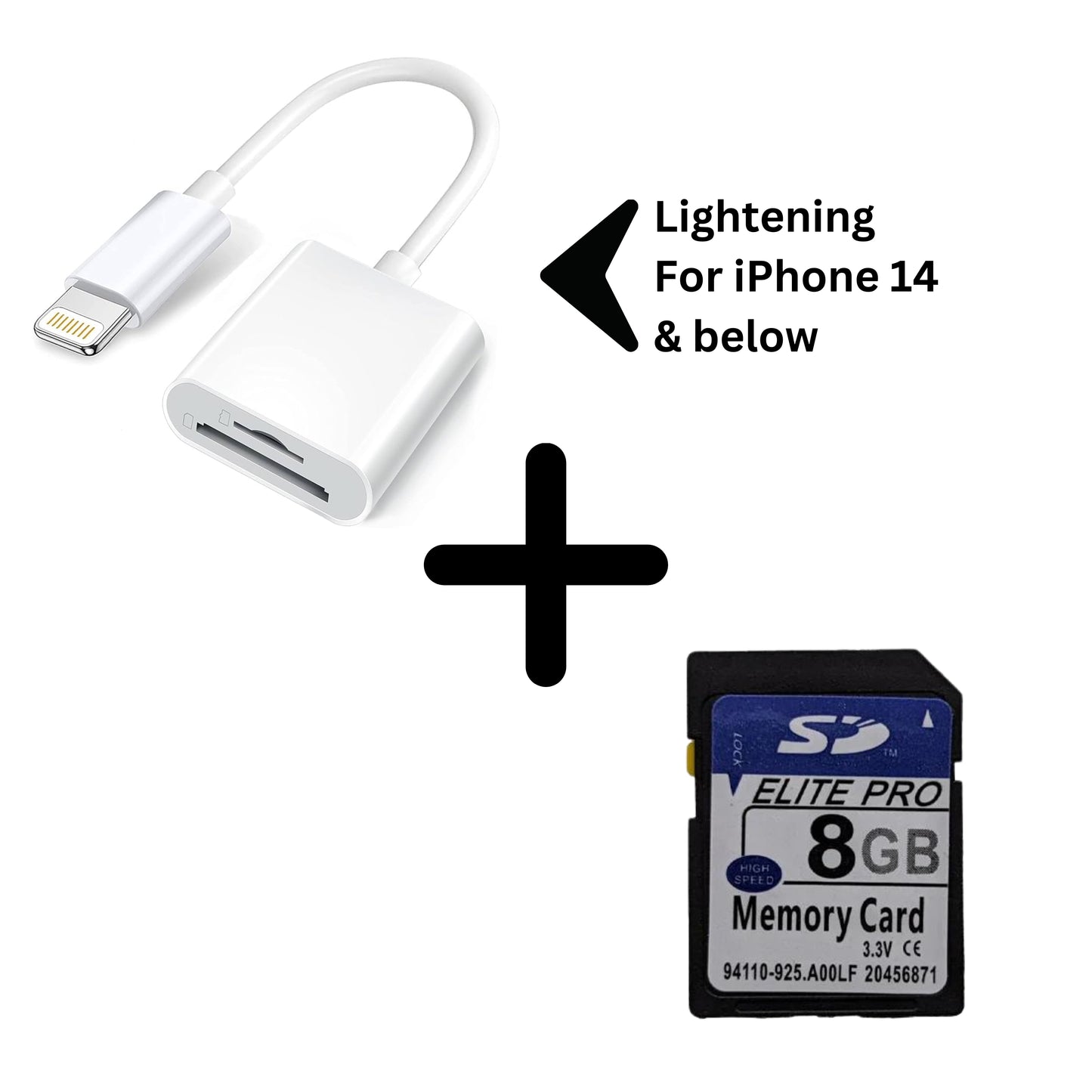 COMBO: Lightening SD Reader + SD Card