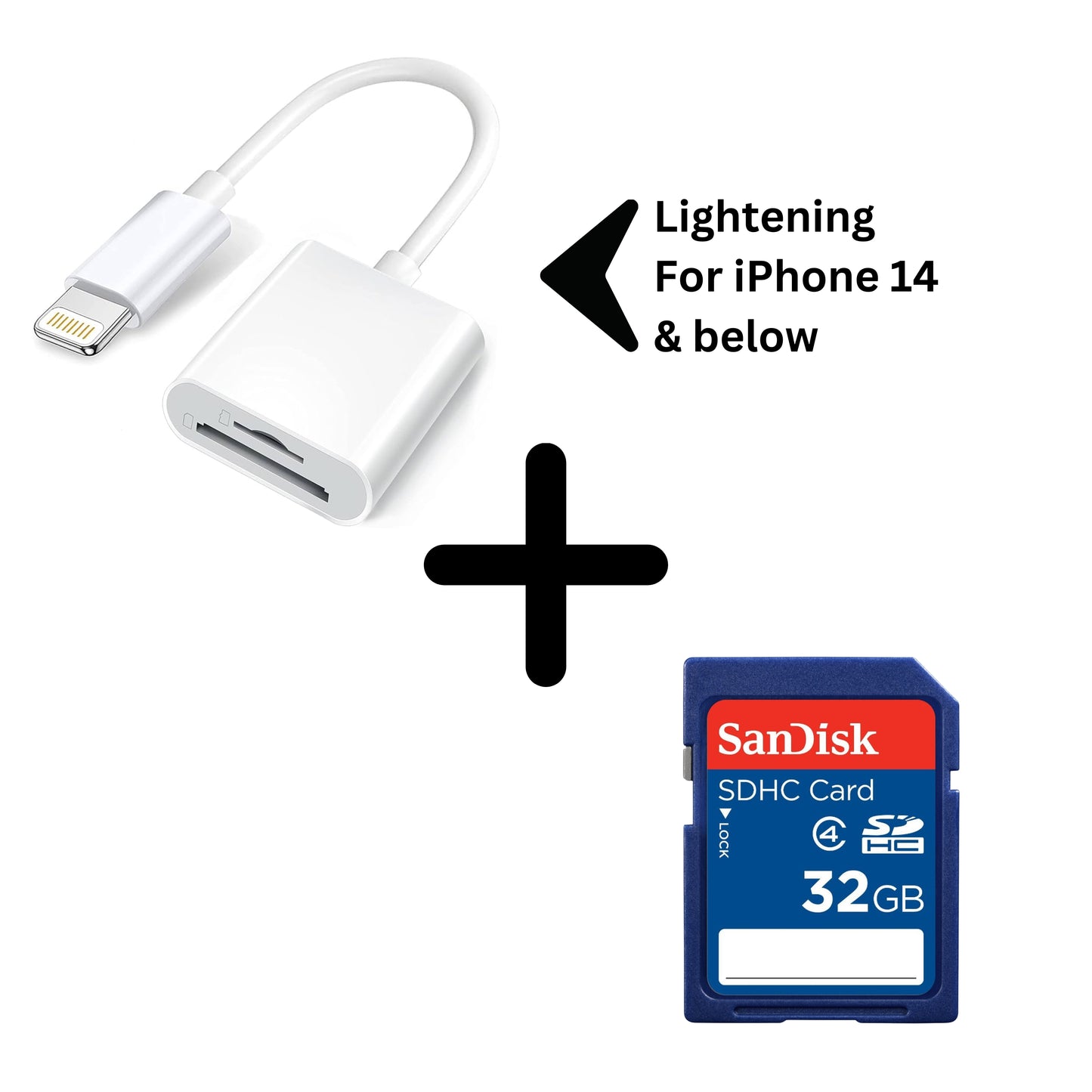 COMBO: Lightening SD Reader + SD Card