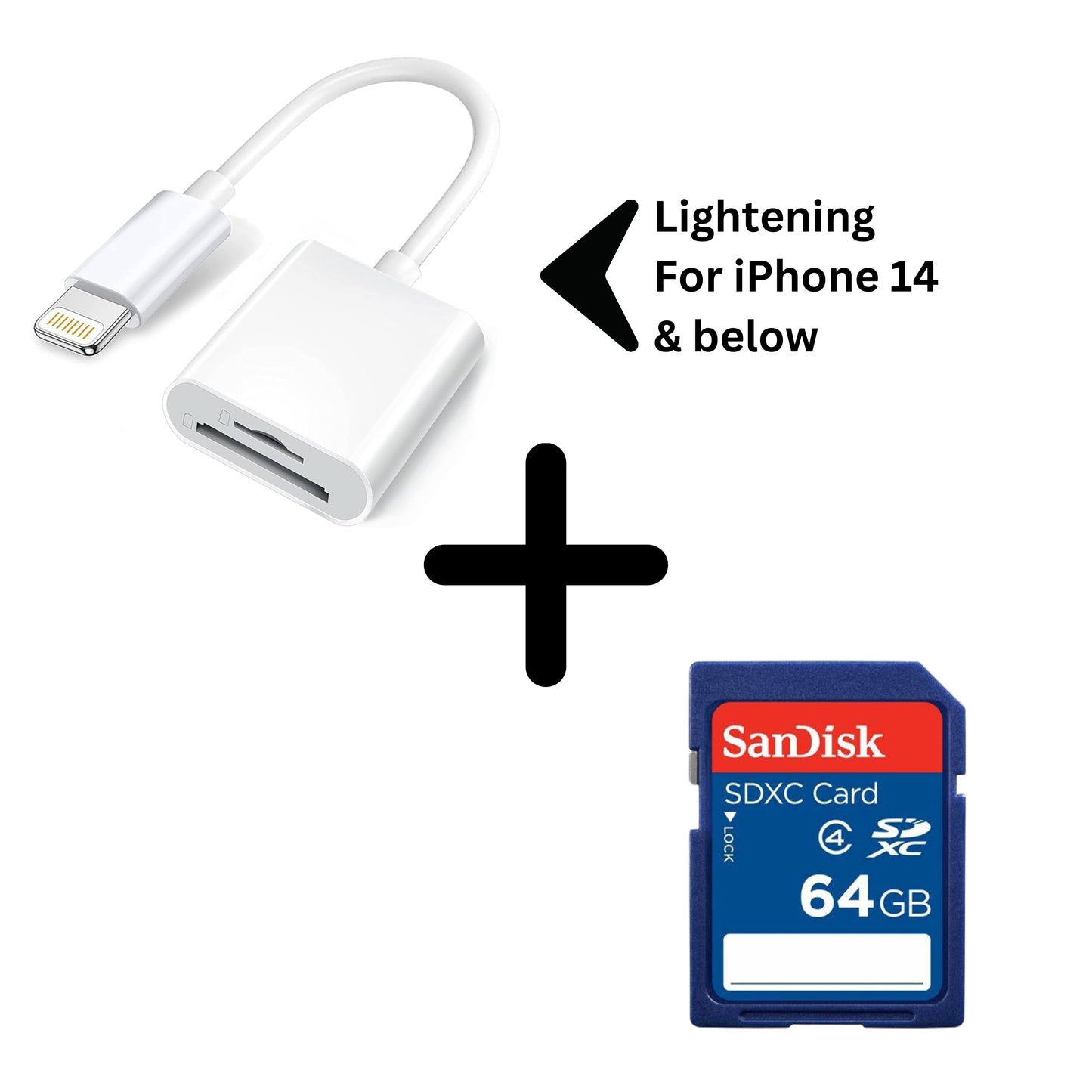 COMBO: Lightening SD Reader + SD Card