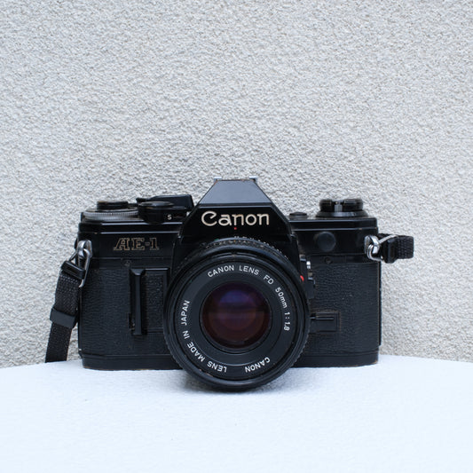 Canon AE1 Black (with 50mm f/1.8 lens)